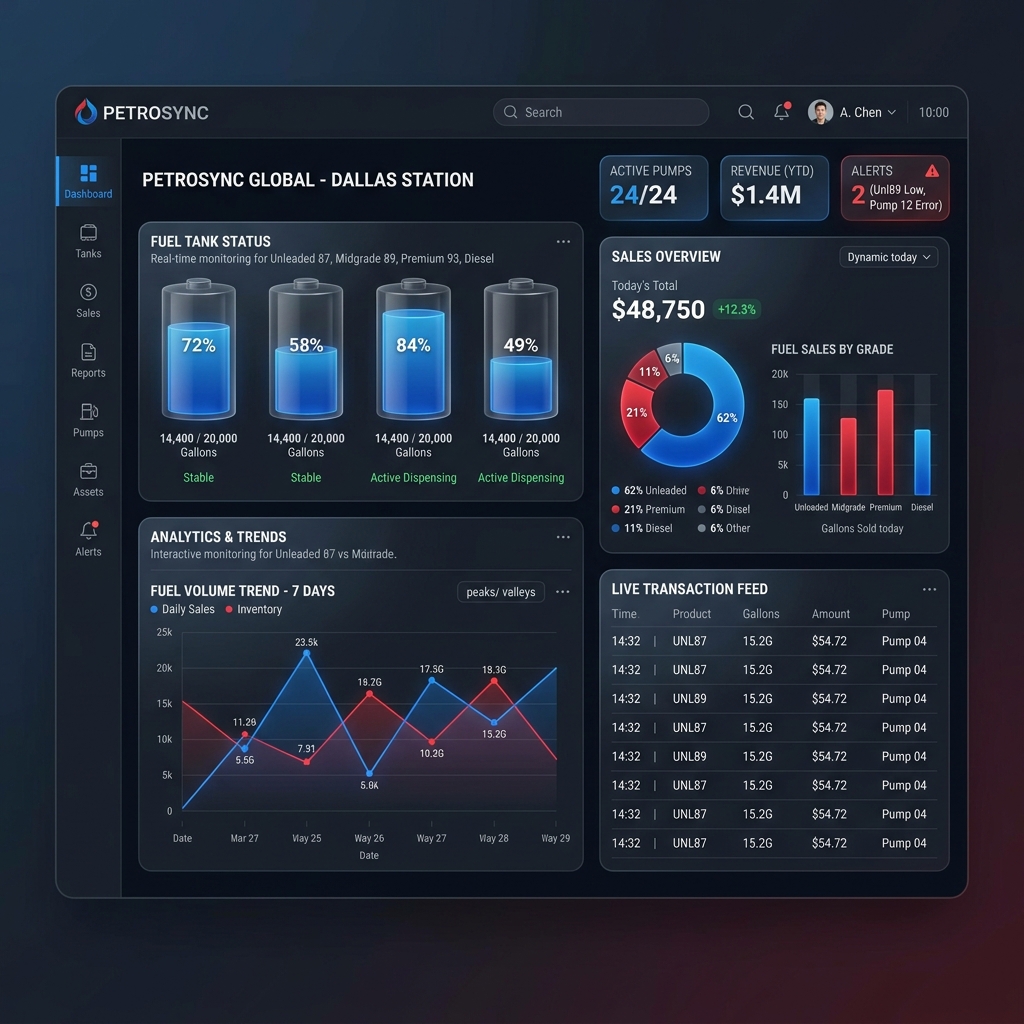 Petroleum Dashboard Mockup